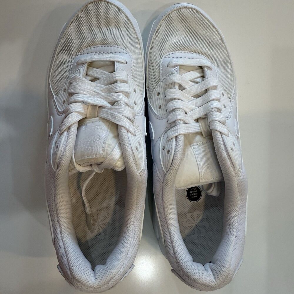 *NEW* Women's Nike Air Max 90 Triple White (DH8010 100) Size 8 - Picture 6 of 10